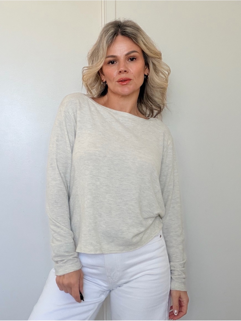 New Project Social T Boatneck Long-Sleeve Top
